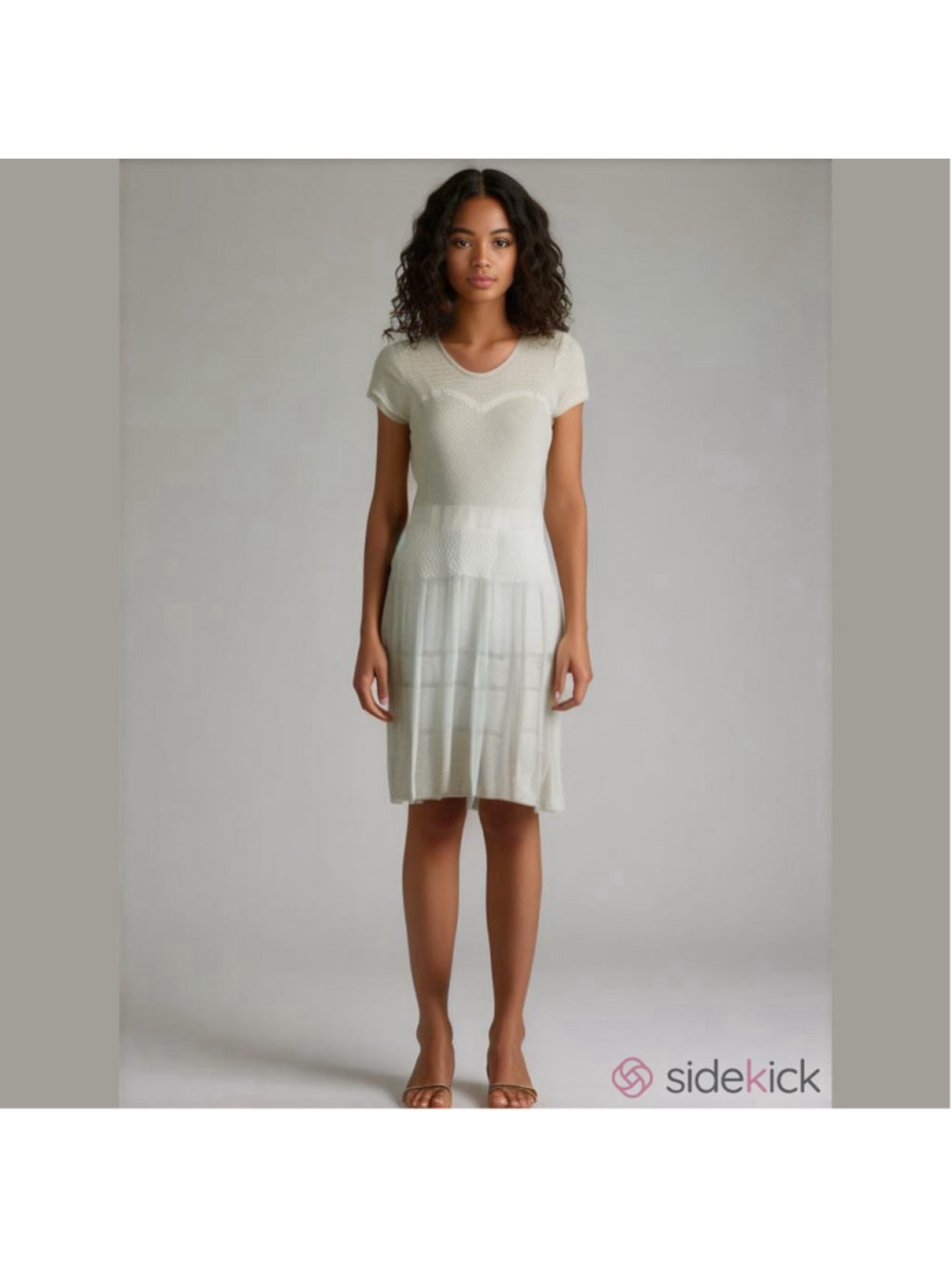 BCBG Max Azria Crochet Short Sleeve Midi Dress Small